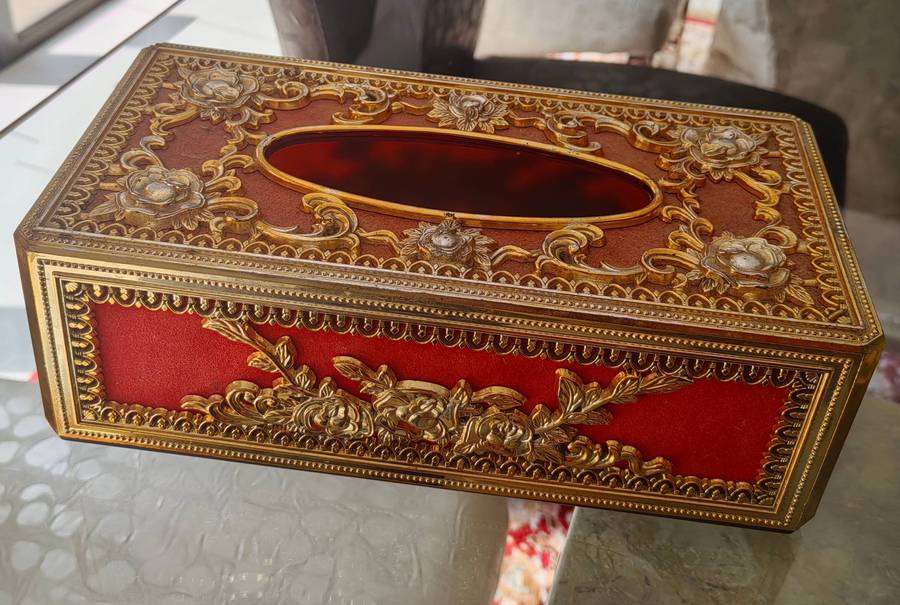 Vintage replica tissue plastic antique box