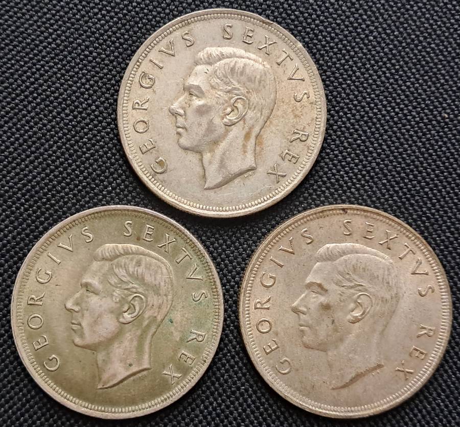 3 X 1952 SAU 5 SHILLING TRIO