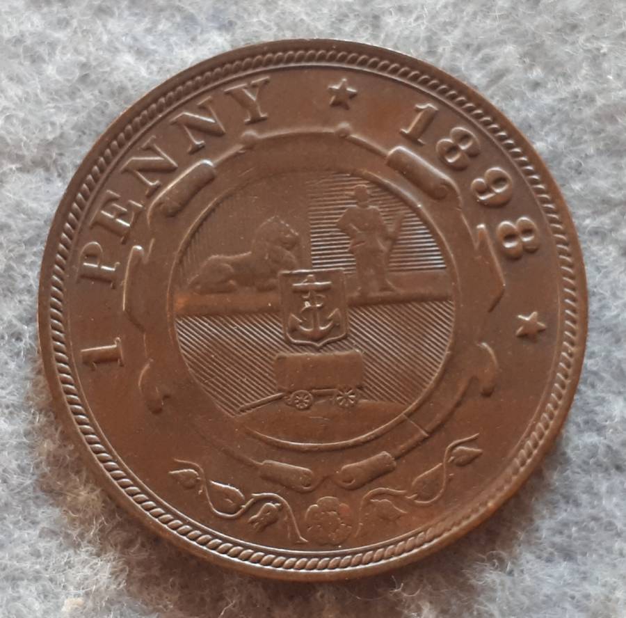 1898 ZAR ONE PENNY : GOOD CONDITION