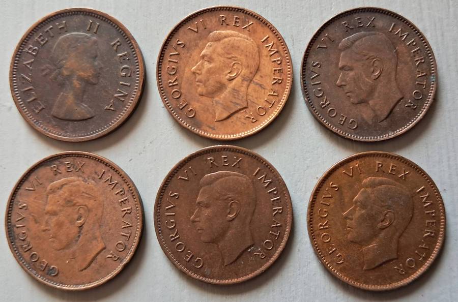 6 x SAU 1/4 PENNIES IN GREAT CONDITION