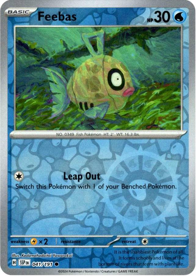 Pokemon Trading Card Game - Feebas [Reverse Holo] #41 Pokemon Surging Sparks