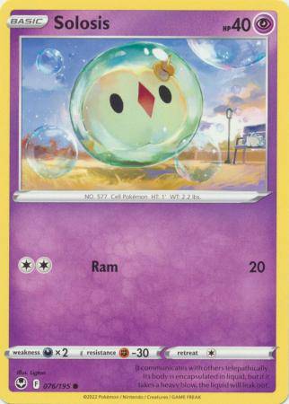 Pokemon Trading Card Game - Solosis - 076/195 - Common Sword & Shield: Silver Tempest
