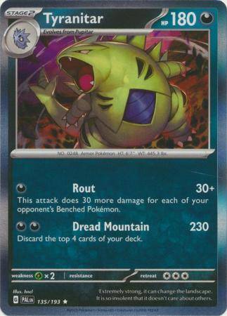 Pokemon Trading Card Game - Tyranitar - 135/193 - Holo Rare Scarlet & Violet: Paldea Evolved