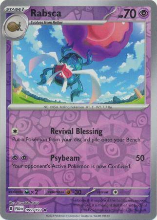 Pokemon Trading Card Game - Rabsca - 099/193 - Holo Rare Reverse Holo Scarlet & Violet: Paldea Evolv
