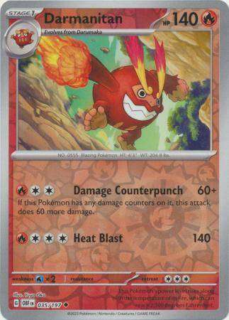 Pokemon Trading Card Game - Darmanitan - 035/197 - Uncommon Reverse Holo Scarlet & Violet: Obsidian