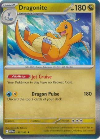 Pokemon Trading Card Game - Dragonite - 149/165 - Holo Rare Scarlet & Violet 151