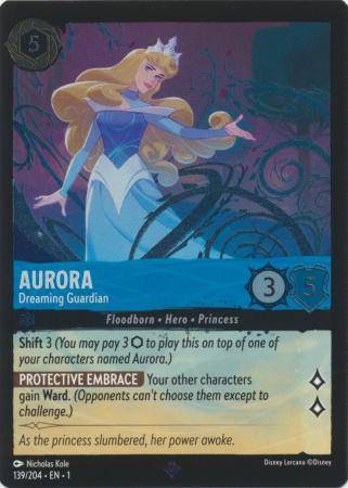 Disney Lorcana Trading Card Game - Aurora - Dreaming Guardian - 139/204 - Super Rare Cold Foil