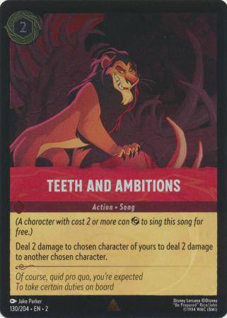 Disney Lorcana Trading Card Game - Teeth and Ambitions - 130/204 - Rare Cold Foil