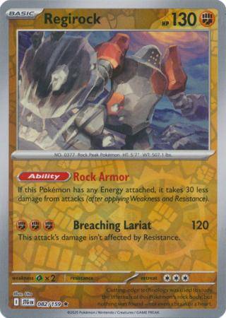 Pokemon Trading Card Game - Regirock - 082/159 - Reverse Holo Rare Journey together