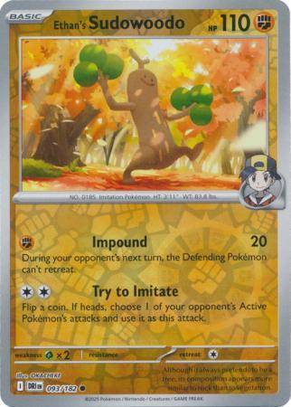 Pokemon Trading Card Game - Ethan's Sudowoodo - 093/182 - Reverse Holo - Destined Rivals