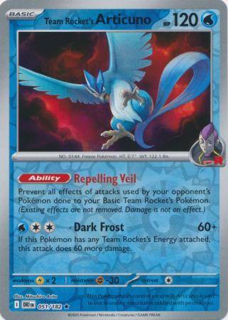 Pokemon Trading Card Game - Team Rocket's Articuno - 051/182 - Reverse Holo - Destined Rivals