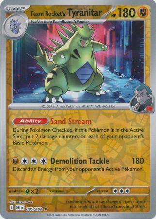 Pokemon Trading Card Game - Team Rocket's Tyranitar - 096/182 - Reverse Holo - Destined Rivals