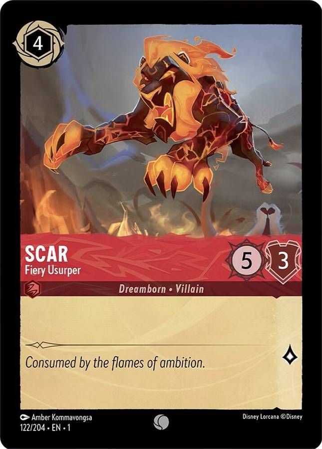 Disney Lorcana Trading Card Game - Scar - Fiery Usurper - The First Chapter (1)