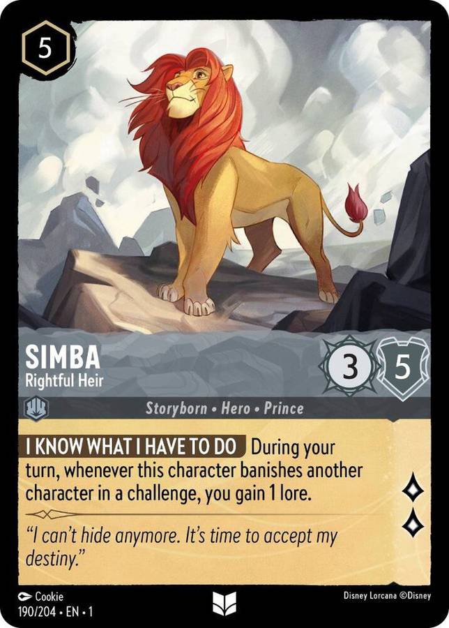 Disney Lorcana Trading Card Game - Simba - Rightful Heir - The First Chapter (1)