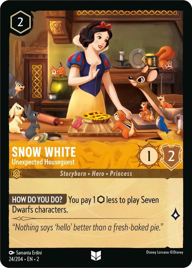 Disney Lorcana Trading Card Game - Snow White - Unexpected Houseguest - Rise of the Floodborn (2) Ri