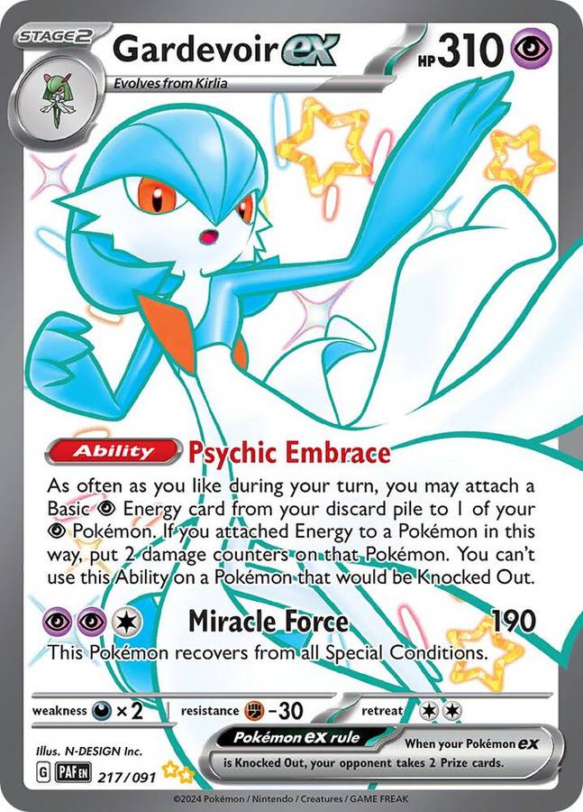 Pokemon Trading Card Game - Gardevoir ex - 217/091 - SV: Paldean Fates (PAF)