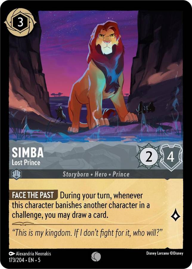 Disney Lorcana Trading Card Game - Simba - Lost Prince - Shimmering Skies (5)