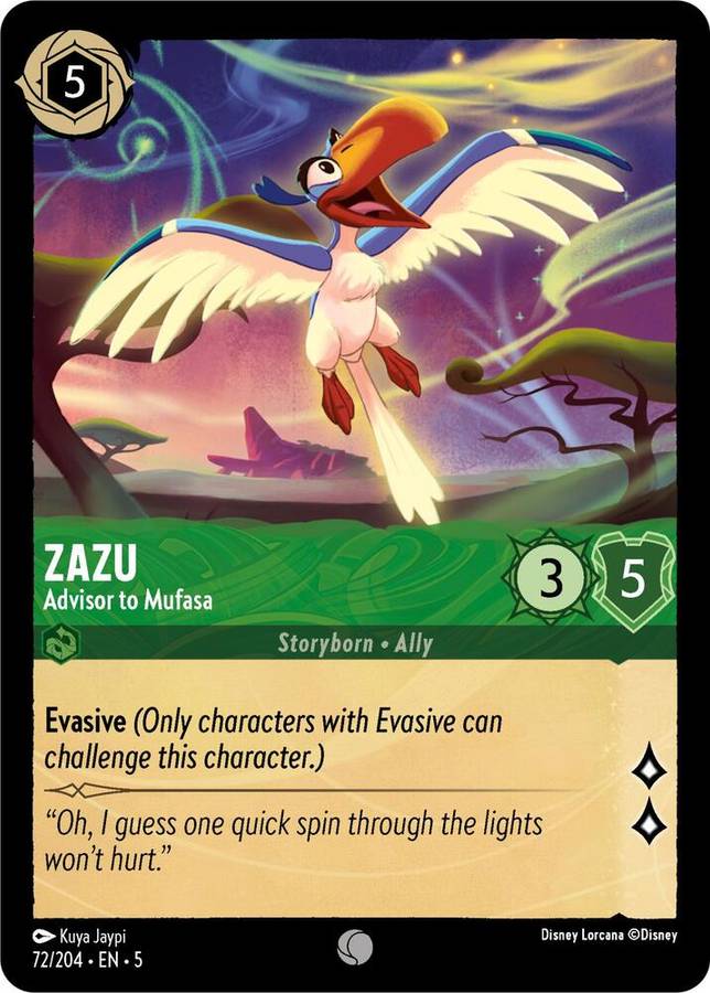 Disney Lorcana Trading Card Game - Zazu - Advisor to Mufasa - Shimmering Skies (5)