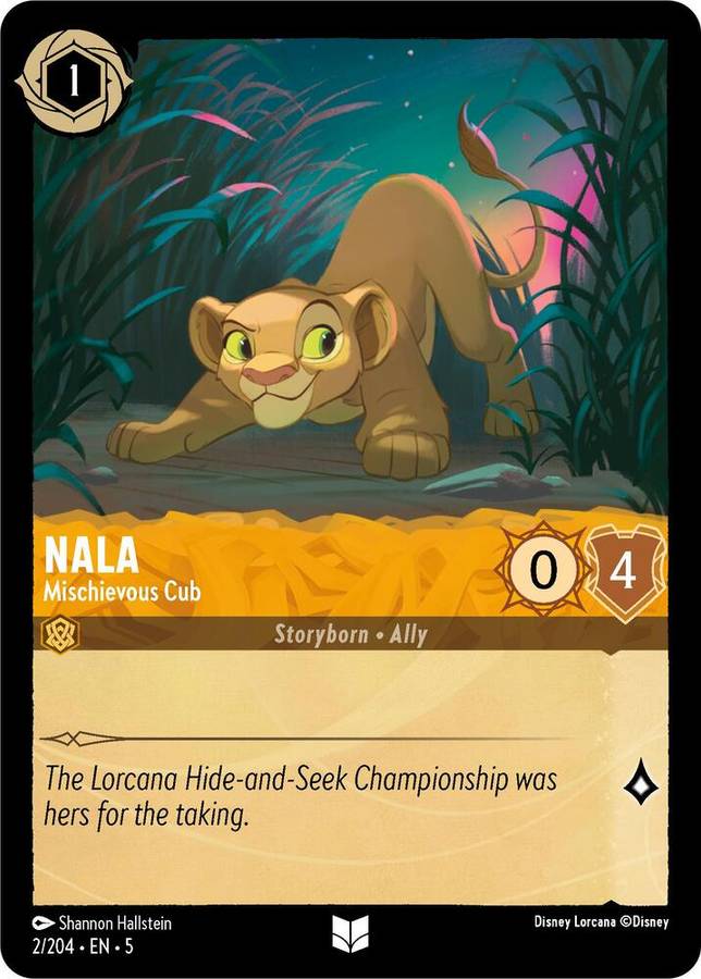 Disney Lorcana Trading Card Game - Nala - Mischievous Cub - Shimmering Skies (5)