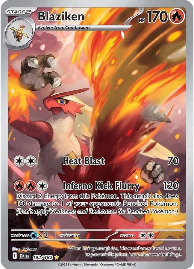 Pokemon Trading Card Game - Blaziken - 192/182 - SV10: Destined Rivals (DRI)