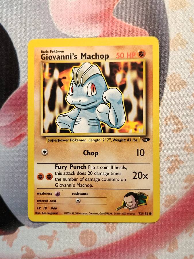 Pokemon Trading Card Game - Giovanni's Machop #72 Pokemon Gym Challenge
