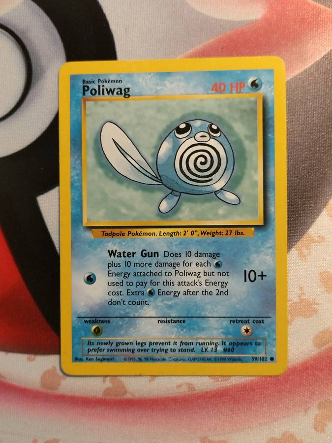 Pokemon Trading Card Game - Poliwag #59 Pokemon Base Set (3)
