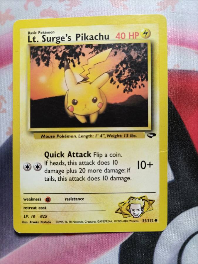 Pokemon Trading Card Game - Lt. Surge's Pikachu #84 Pokemon Gym Challenge