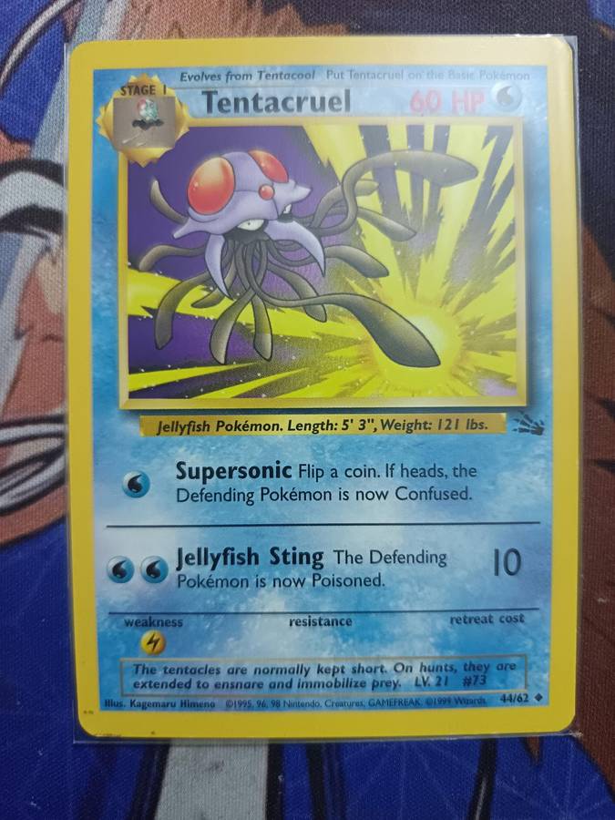 Pokemon Trading Card Game - Tentacruel #44 Pokemon Fossil - Vintage