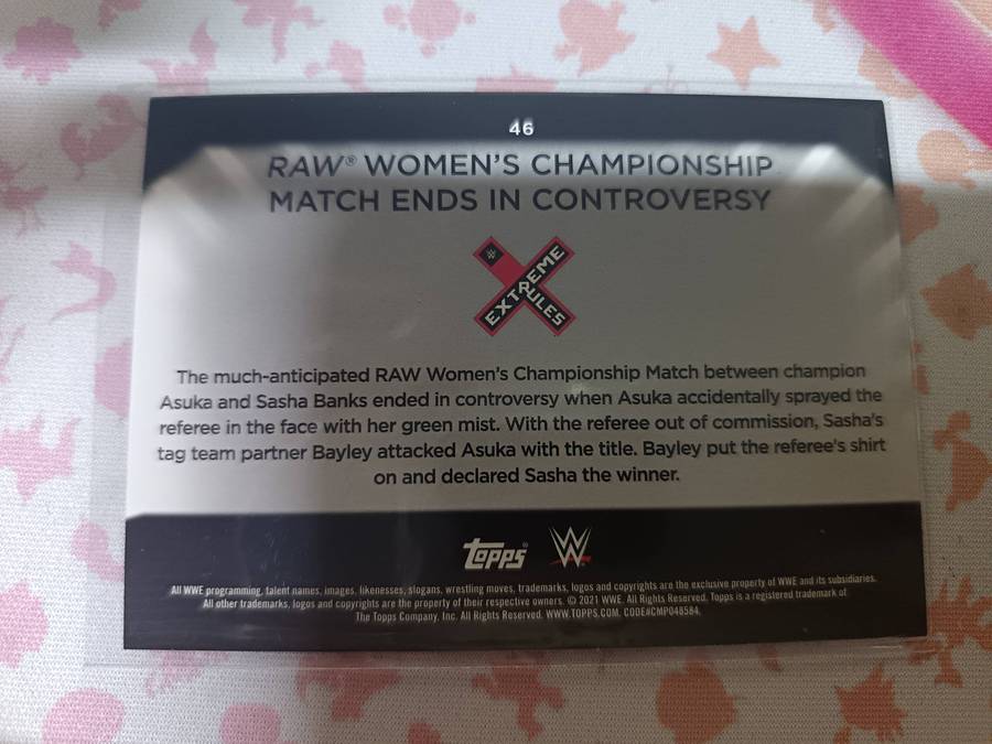 WWE Trading Cards - 2021 Topps WWE #46 Raw Womens Championship Match Ends in Controversy Foil
