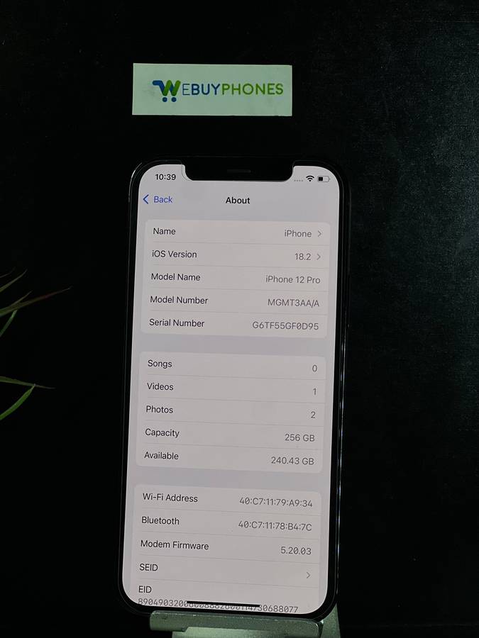 Apple iPhone 12 pro 256GB Pacific Blue CPO