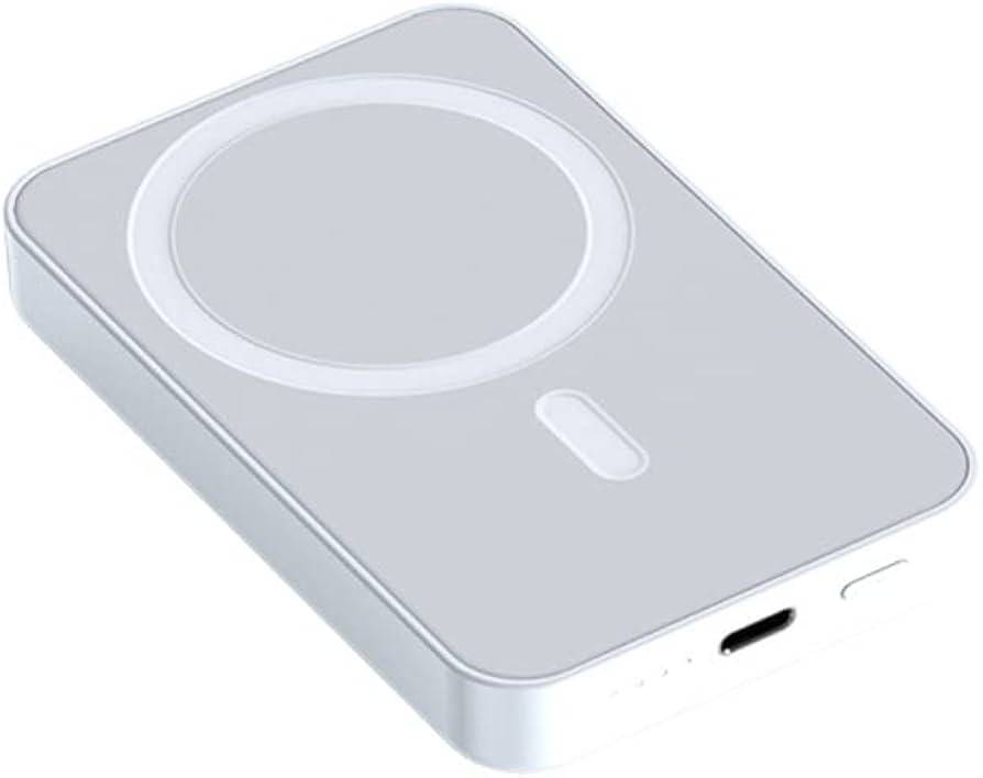 Magnetic wireless power bank 10000mah - magnetic battery pack - white