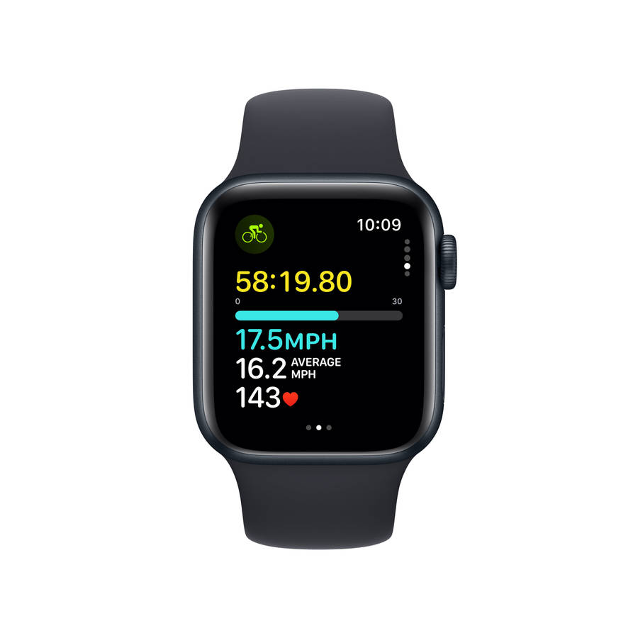 Apple watch se 2nd gen- model s2724 - gps plus cellular 44mm - midnight  with sport band - Large