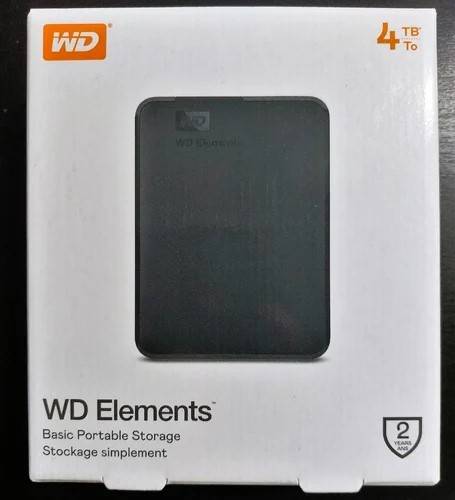 Western Digital 4TB WD Elements Portable Hard Drive Black 2.5` - basically new