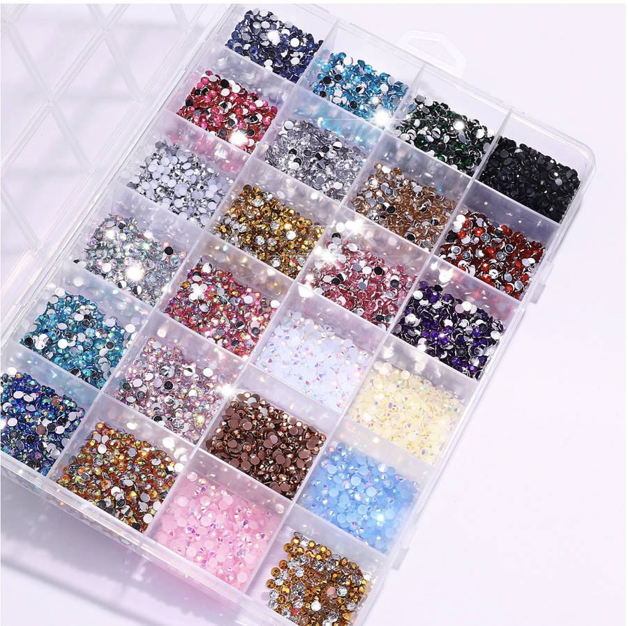 Resin 24 Grid fluorescent electroplating AB DIY 3500PCS