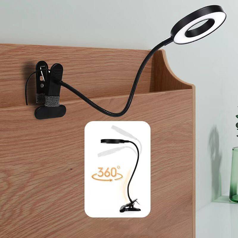 FX001 LED Desk Table Clip Lamp 7W USB Cable black