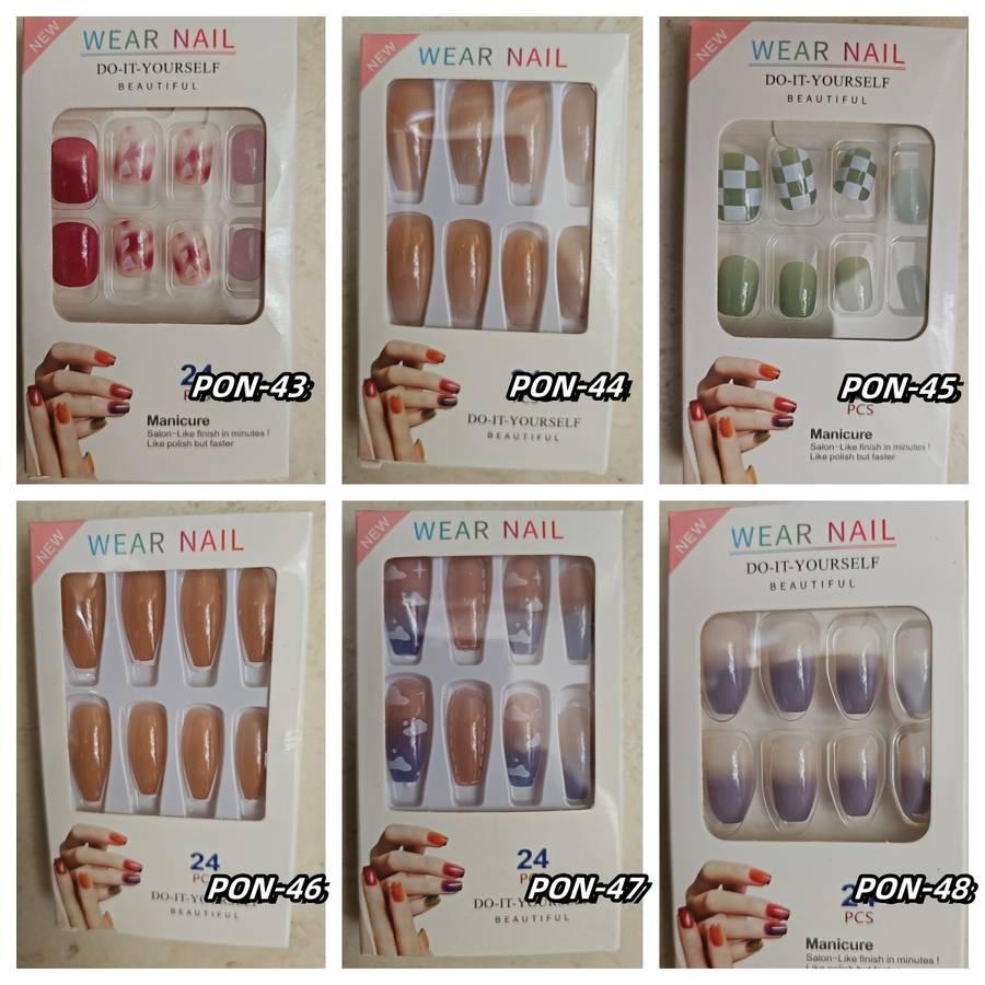 Press On Nails 24pcs  message number of box