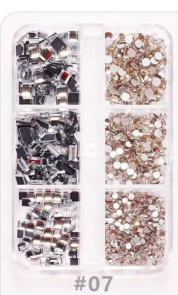 6 Grids Flat Bottom Rhinestone - 7