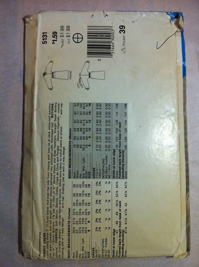 See & Sew 5131 Dress. Size 6,8,10. Cut on 10. Complete