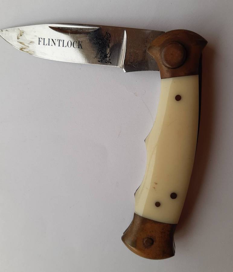 Frost Cutlery Flintlock Button Lock Folding Knife