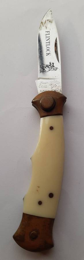 Frost Cutlery Flintlock Button Lock Folding Knife