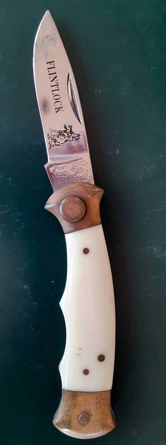 Frost Cutlery Flintlock Button Lock Folding Knife