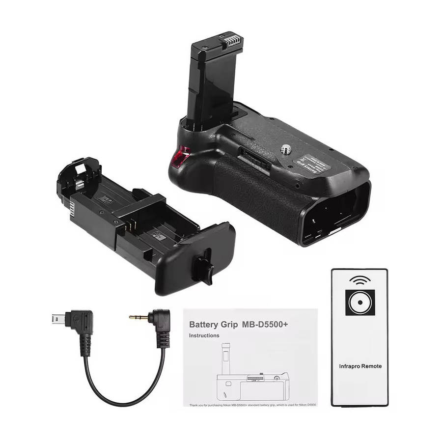 Generic Battery Grip for NIKON D5500 / D5600 DSLR Cameras (with IR remote shutter release)