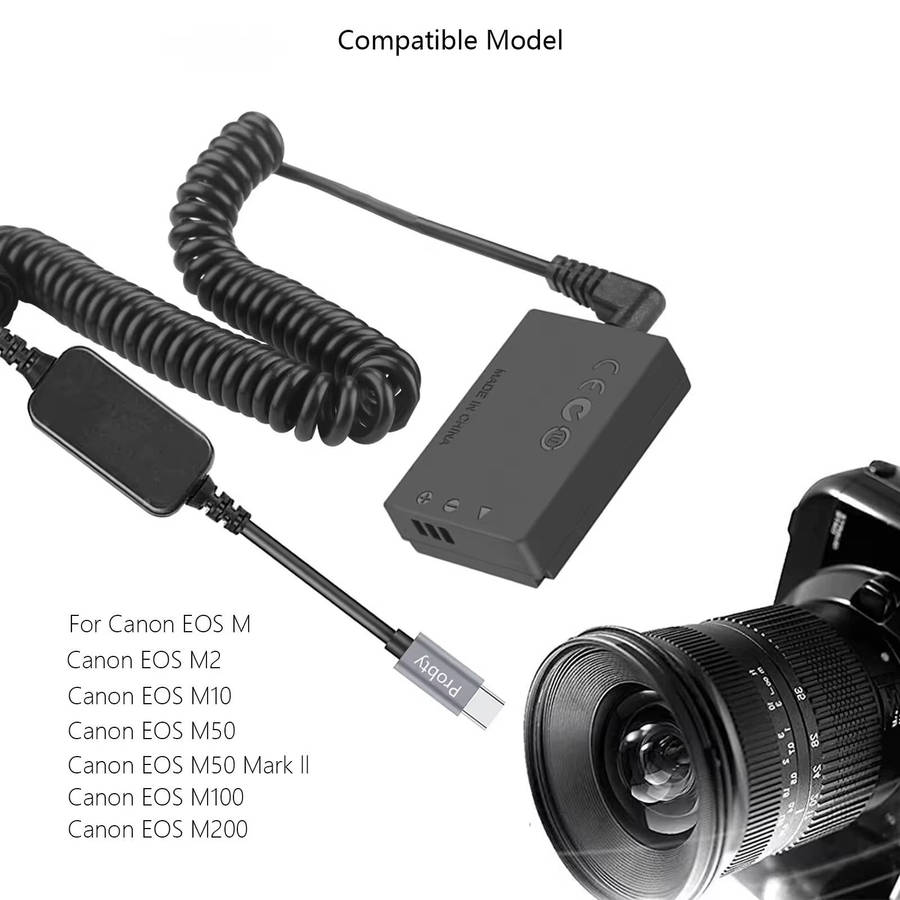 Power Bank LC-E12 Type C Cable ACK-E12 DC Coupler for Canon