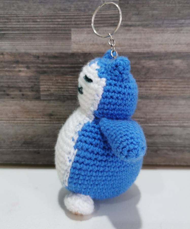 Beautiful Pokémon Snorlax Hand Crochet Plushy Keychain