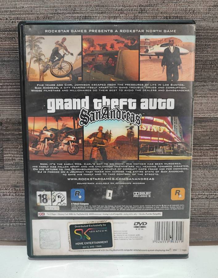 Playstation 2 Game GTA San Andreas & Memory Card