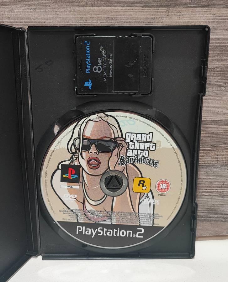 Playstation 2 Game GTA San Andreas & Memory Card