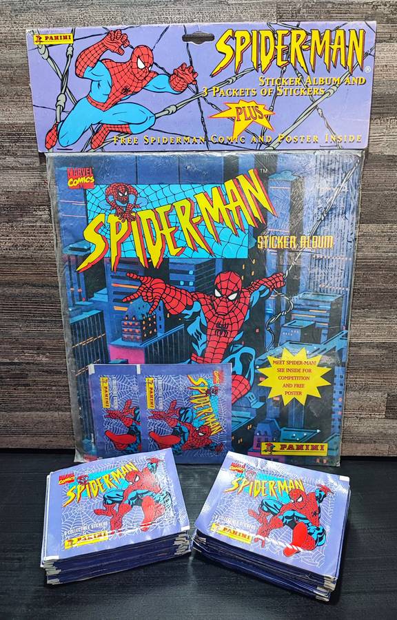 1995 Panini Marvel`s Spiderman Sticker Album/Comic Book Combo