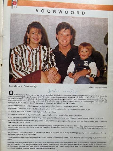 Corrie Van Zyl Benefit Year 91/92