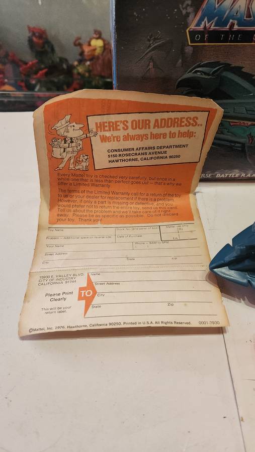 1981 Complete Boxed Battle Ram of He-Man-Masters of the Universe (MOTU) Vintage Figure