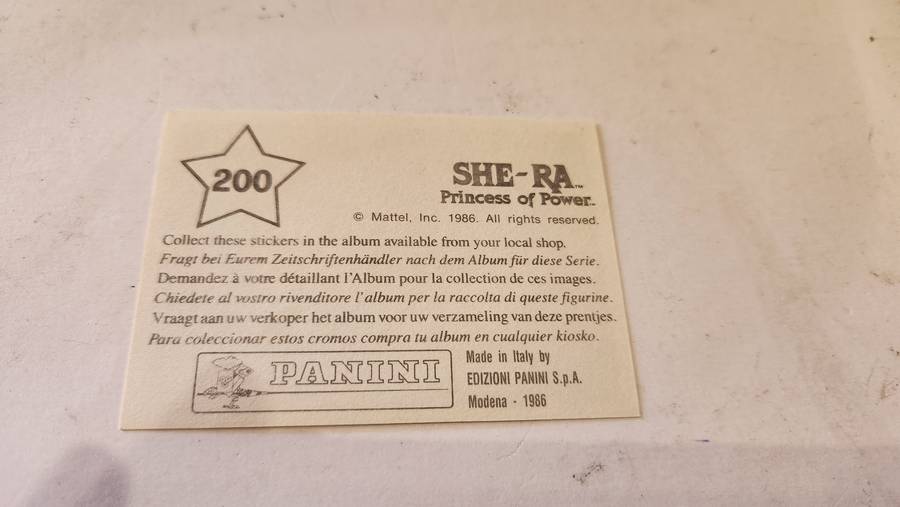 1986 She-Ra Princess of Power Panini Sticker 200 (She-Ra) Vintage Figure